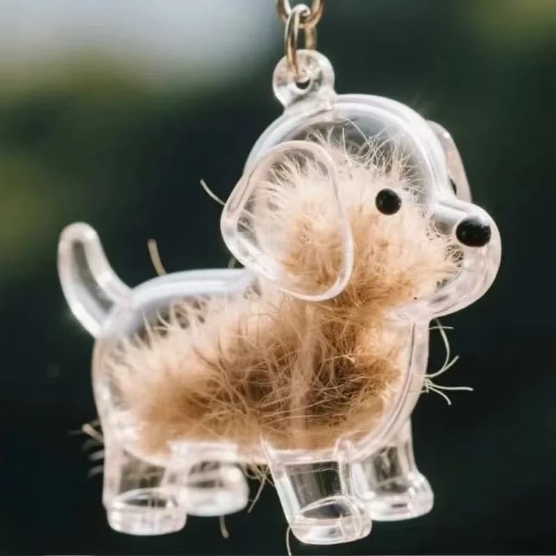 Porte-clés pendentif adorable pour cheveux de chien, parfait pour sacs, clés de voiture de couples, bijou unique, souvenir, cadeau, décoration et accessoires. Idéal pour hommes, femmes, amoureux des c