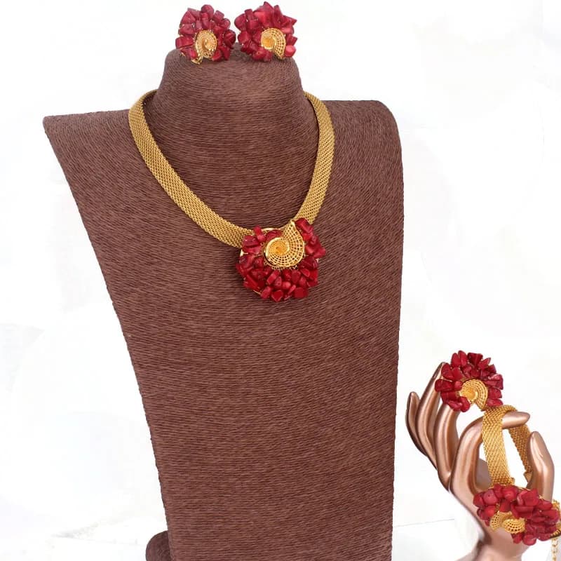 Ensemble de bijoux plaqués or