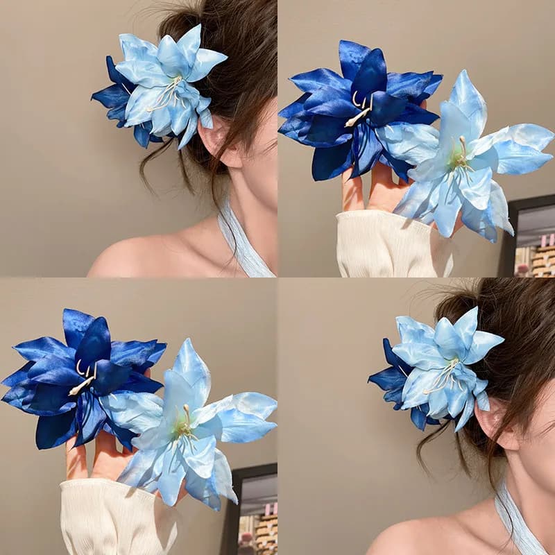 Épingle à cheveux rétro fleur de lys, couvre-chef de saint-valentin pour fille, Clip latéral esthétique, accessoires pour cheveux, pince à cheveux florale artificielle, cadeau de Festival