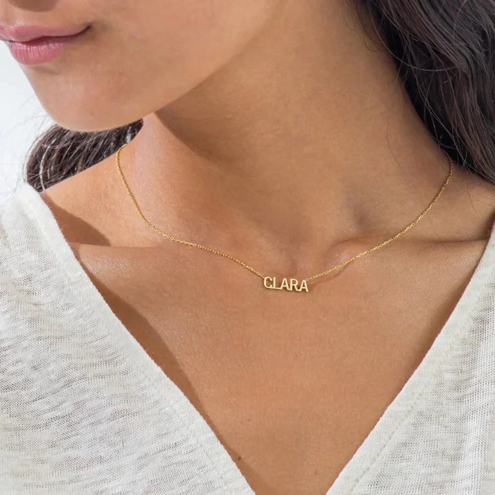 Collier personnalisé avec nom de Couple et lettre pour femmes