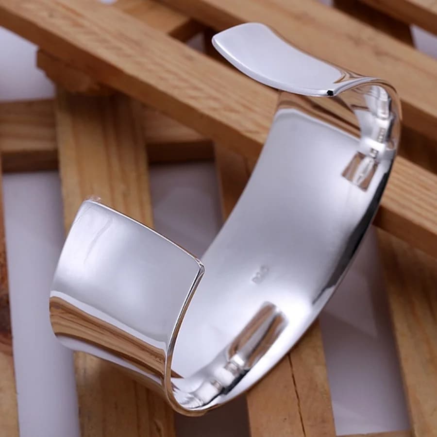 Bracelet en argent Sterling 925, haute qualité, mode femmes, solide, bijoux à breloques, grand manchette pour hommes