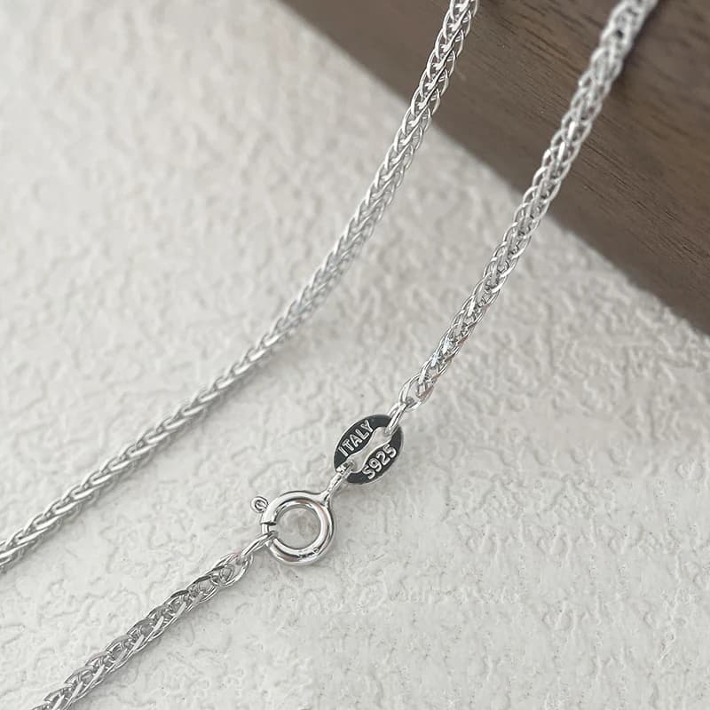 Collier Chaîne Chopin en Argent Sterling 925 de 40 cm et 1,2 mm pour Femmes, Filles et Hommes – Bijoux d'Italie