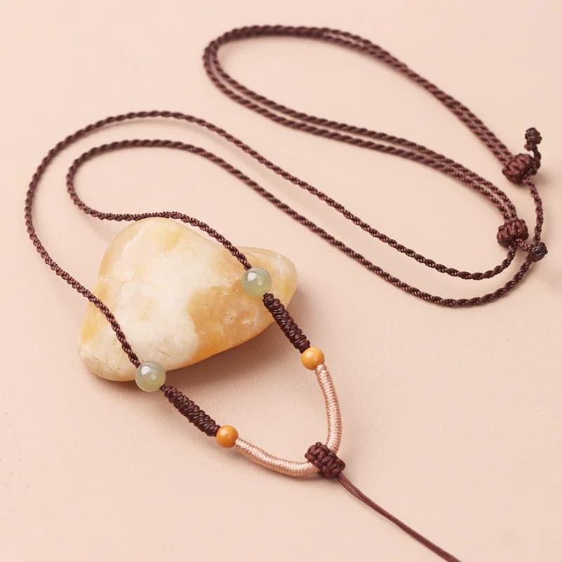 Collier réglable fait à la main pour pendentif en jade naturel