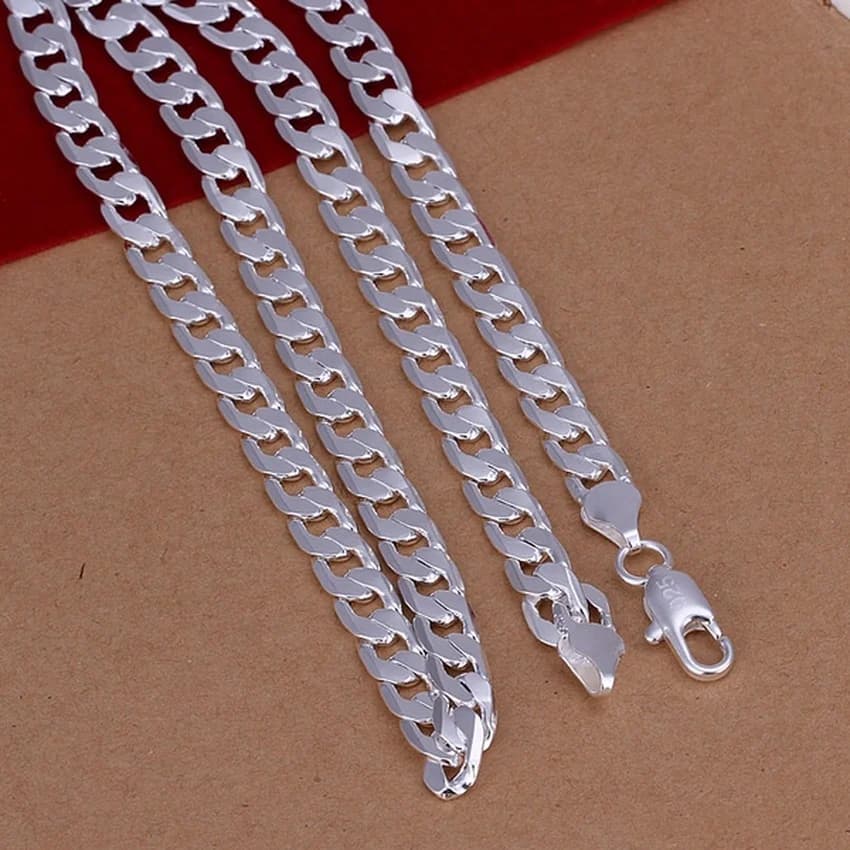 Collier fin en argent Sterling 925, exquis, noble, luxe, magnifique charme, mode 6MM, chaîne de mariage solide pour hommes et femmes, bijoux