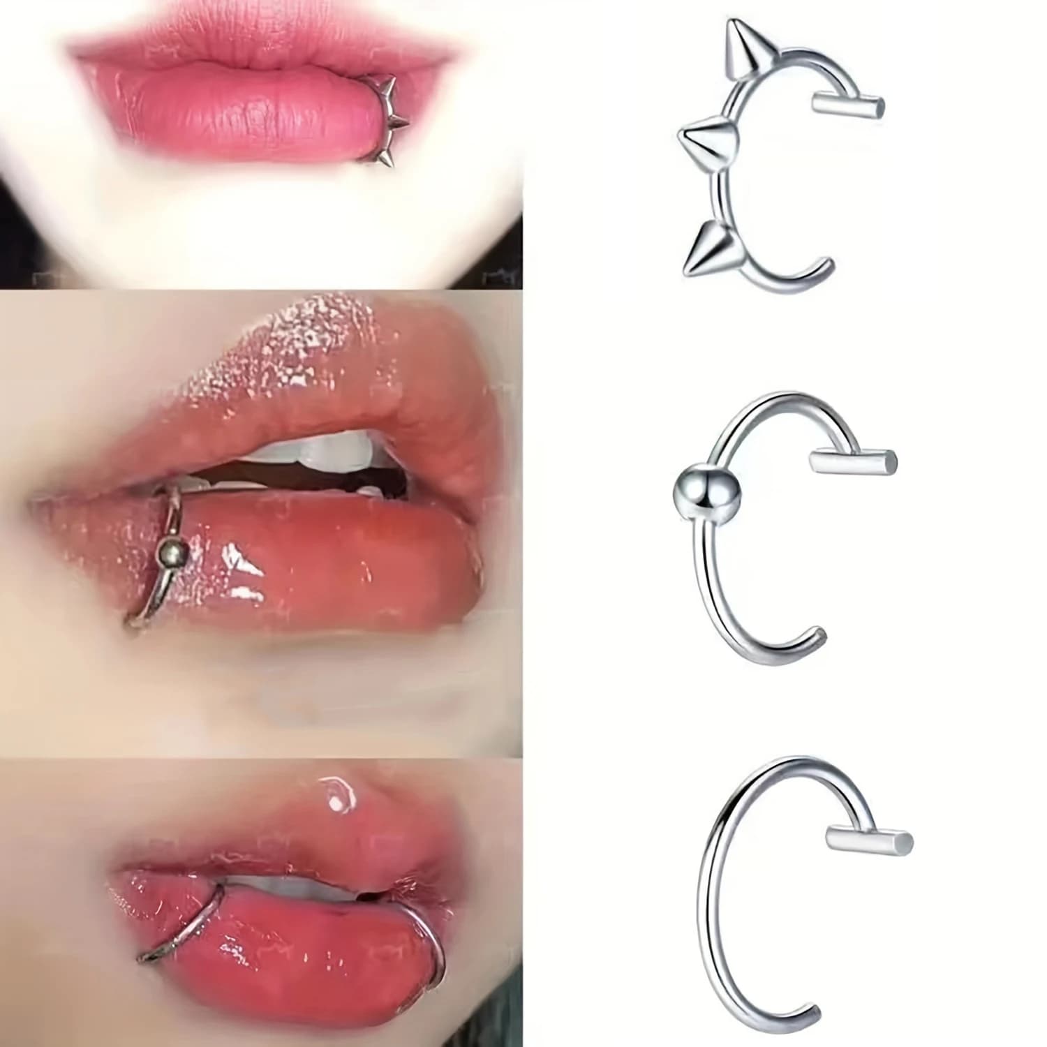 1-10 pièces 18G faux anneau à lèvres Style Hip Hop ensemble de bagues