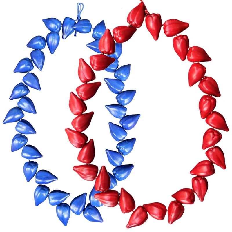 Collier rouge Ula Fala Lei Jey Uso de Roman Reigns, collier bleu fait main, cadeau culturel polynésien, accessoires tribaux de chef tribal samoan