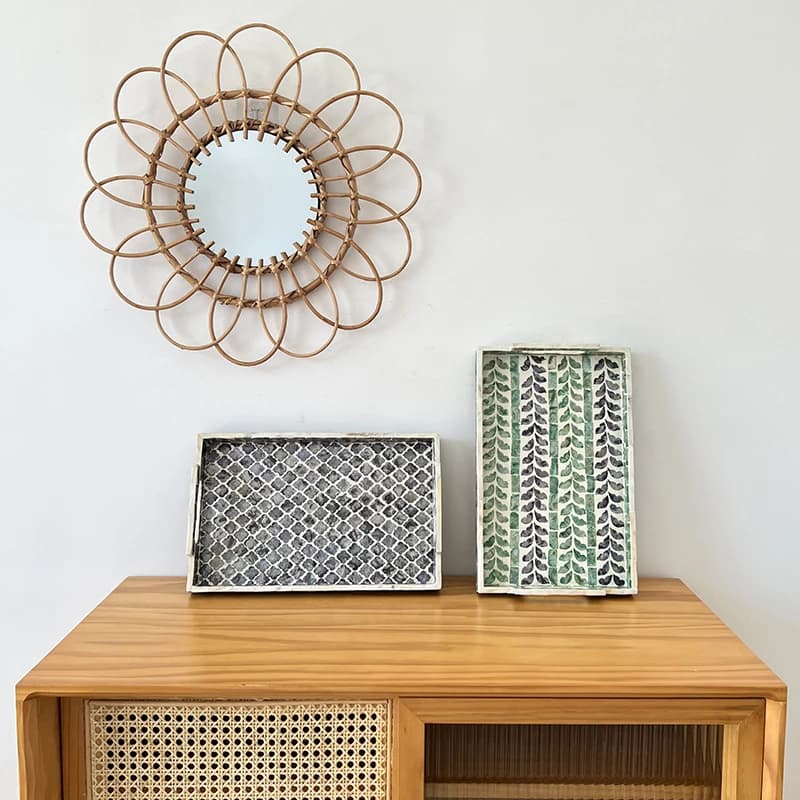 Plateau de luxe en coquillage doré