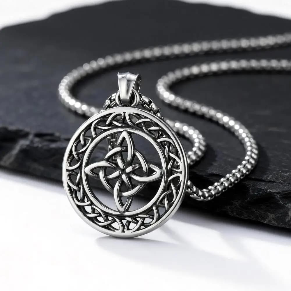 Collier vintage à nœud celtique pour hommes et garçons