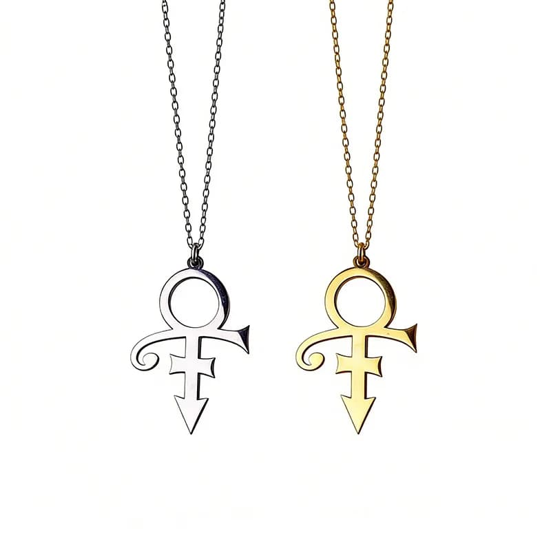 Nouveau Collier Symbole Prince 2026 en Acier Inoxydable Couleur Argent, Pendentif pour Fans, Idéal Cadeau