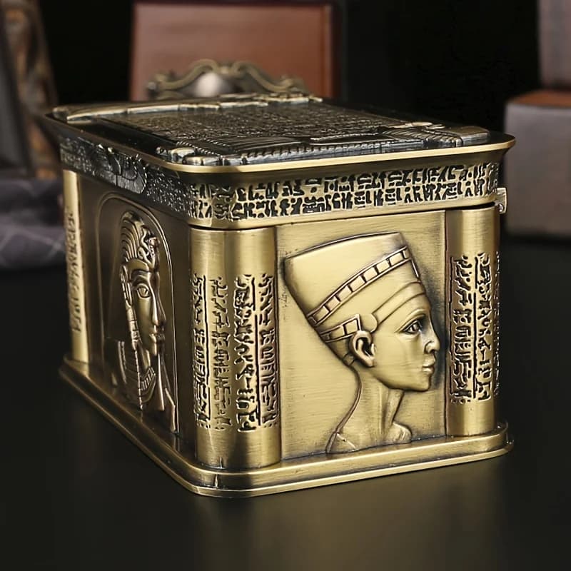 Coffre au trésor de Style rétro, Mini boîte à bijoux créative en métal 1 pièce