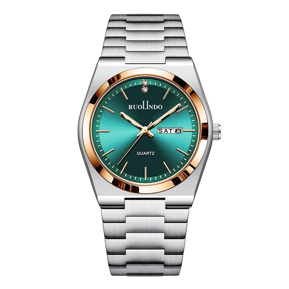 Montre-bracelet à quartz en acier inoxydable pour hommes