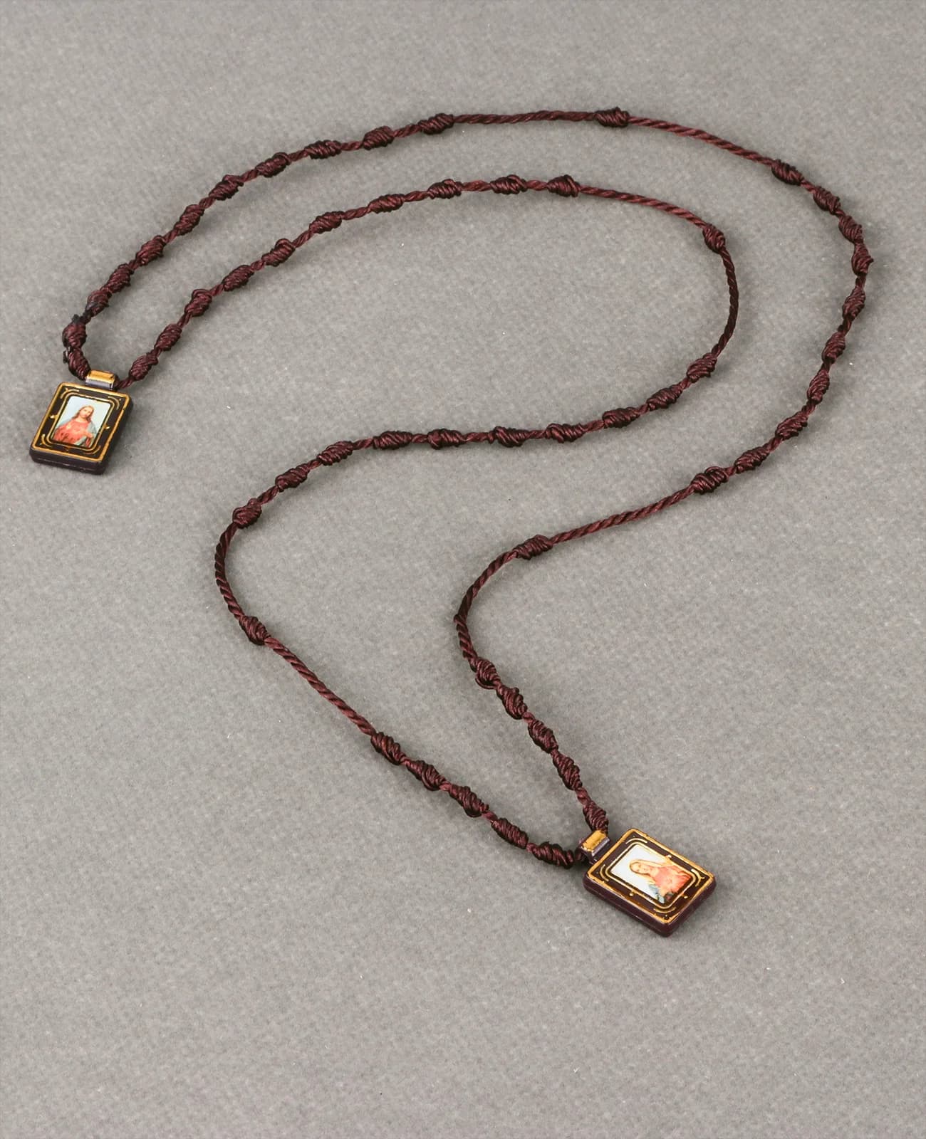 Cœur sacré catholique jésus cordon tressé chaîne collier scapulaire coeur immaculé vierge marie médaille carrée cadeau dévotional