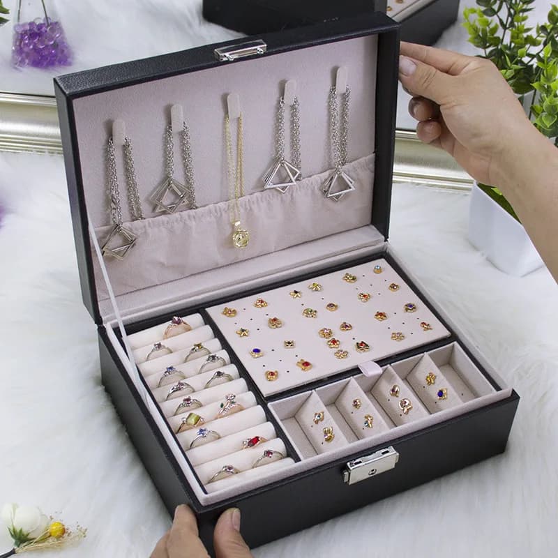 Boîte à bijoux, boîte de rangement pour boucles d'oreilles, boîte à ornements, boîte cadeau