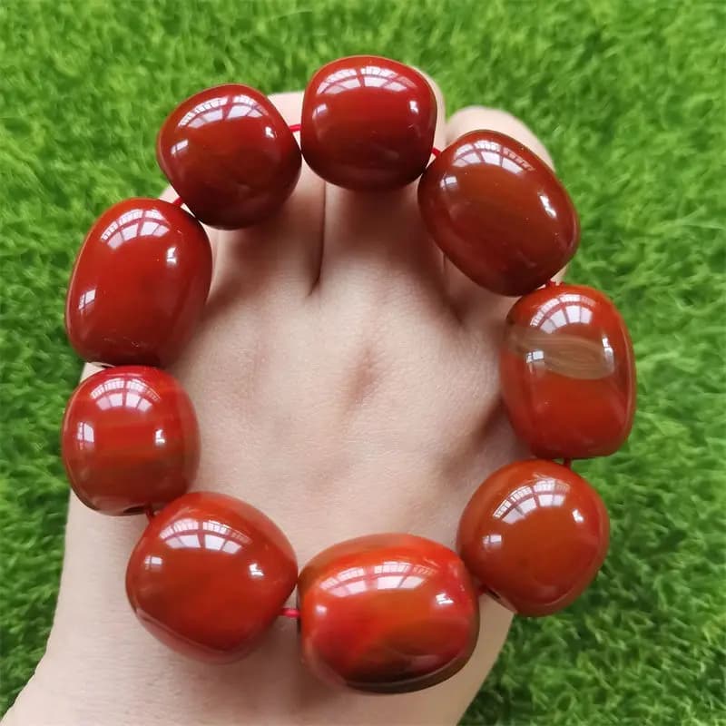 Bracelets de perles en Agate rouge, états de guerre authentiques, bijoux Joker simples pour hommes