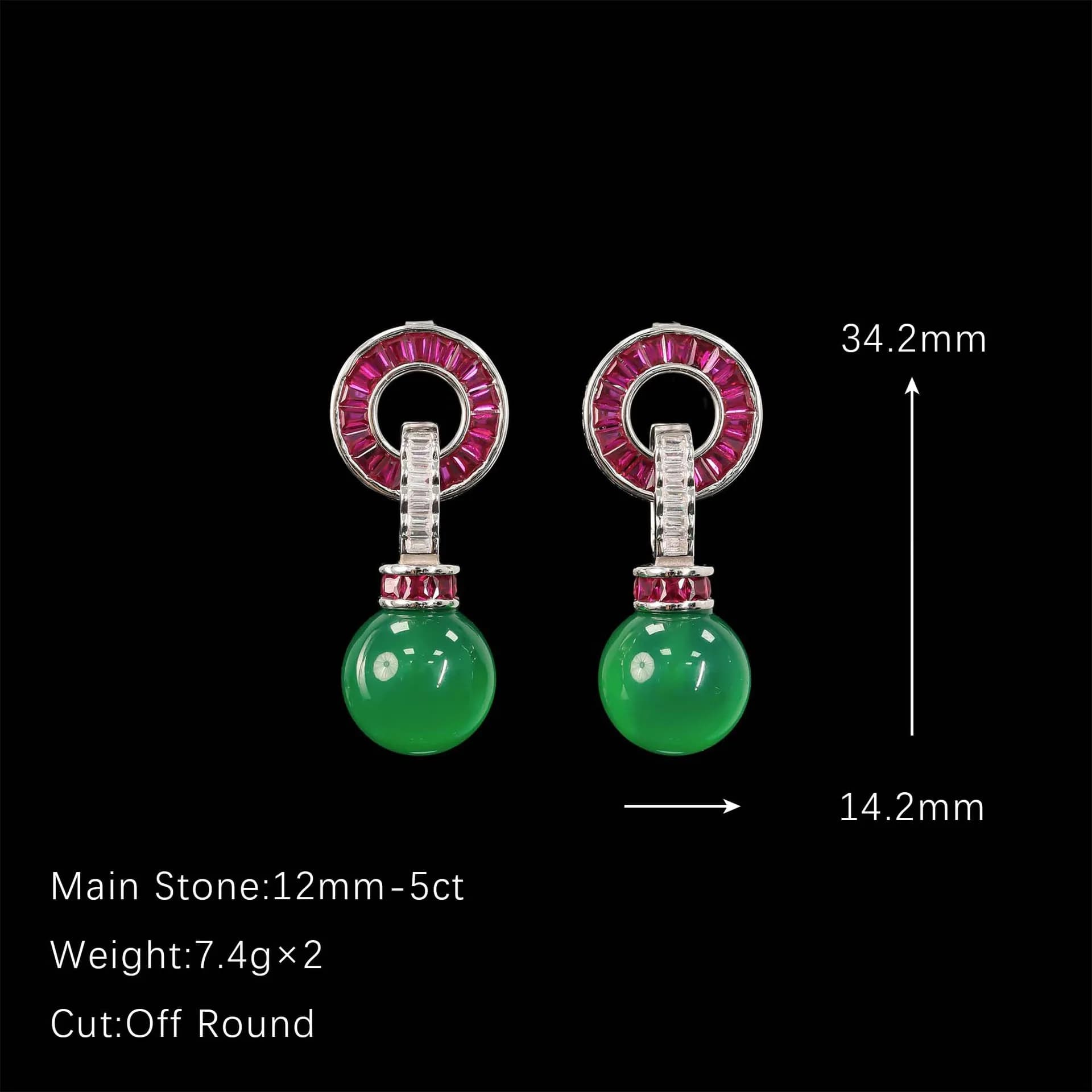 Wong Rain Vitnage – boucles d'oreilles pendantes en argent Sterling 925, Jade naturel, diamant à haute teneur en carbone, bijoux, cadeaux d'anniversaire