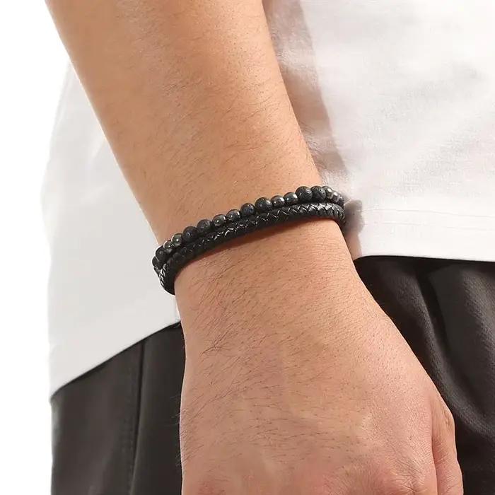 Bracelet en cuir tressé à la main pour hommes et femmes, Style de luxe spécial, bijoux de fête, vente en gros