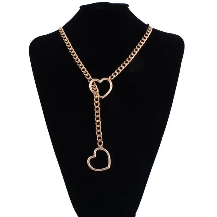 Collier chaîne en forme de cœur pour femmes