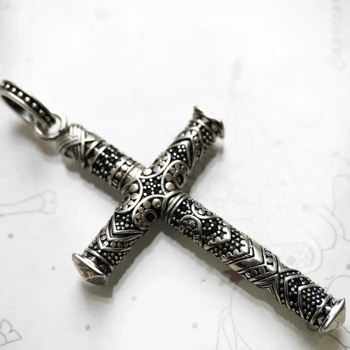 Pendentif Maori ornementation emblématique croix bijoux fins Europe 925 en argent Sterling Ethno cadeau pour femmes hommes