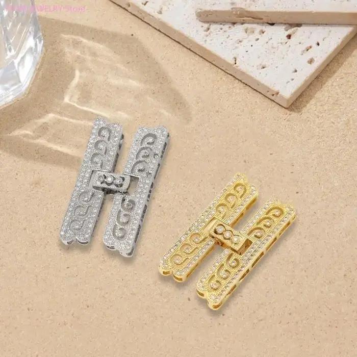 Fermoir en forme de H orné de zircone pour bijoux élégants et personnalisés occasions spéciales et quotidienne