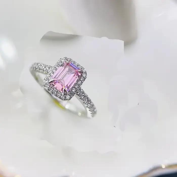 Bague Paraiba rectangulaire classique en argent 925, Tourmaline, pour femmes, fiançailles, mariage,