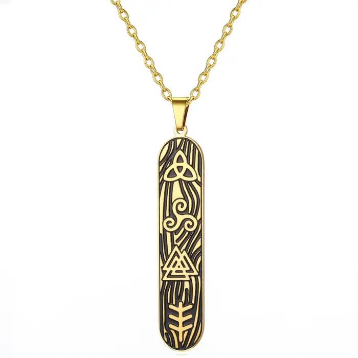 Amaxer Triquetra Triskele collier pour femmes hommes en acier inoxydable bijoux amulette cadeau