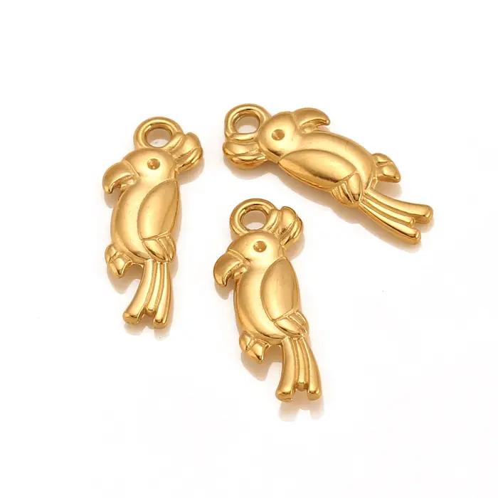 Pendentif petit perroquet mignon en acier inoxydable