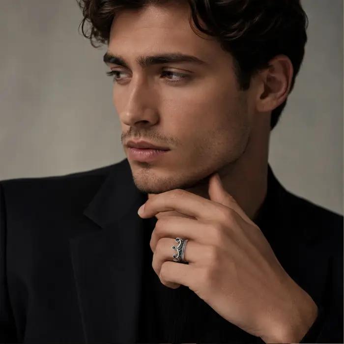 Bague royale couronne Style européen