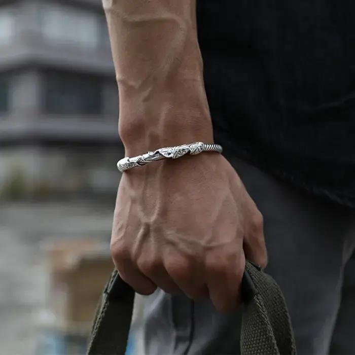 Bracelet Vintage en Argent 925 Brcorporelle pour Homme