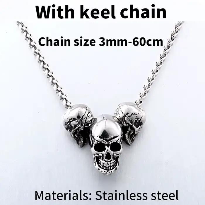Beier conception Unique punk crâne haute qualité motard en acier inoxydable 316L pendentif collier b