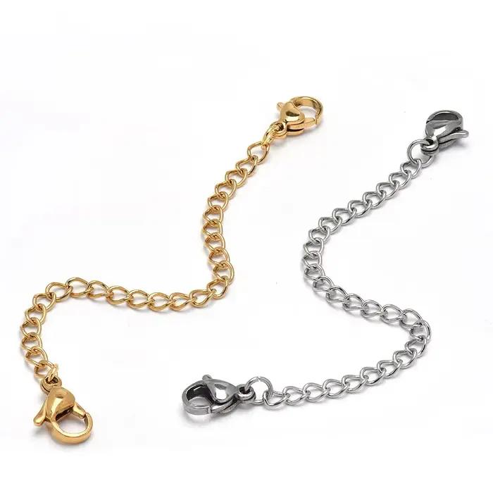 20 pièces d'extension de collier de Bracelet en acier inoxydable 316L chaînes