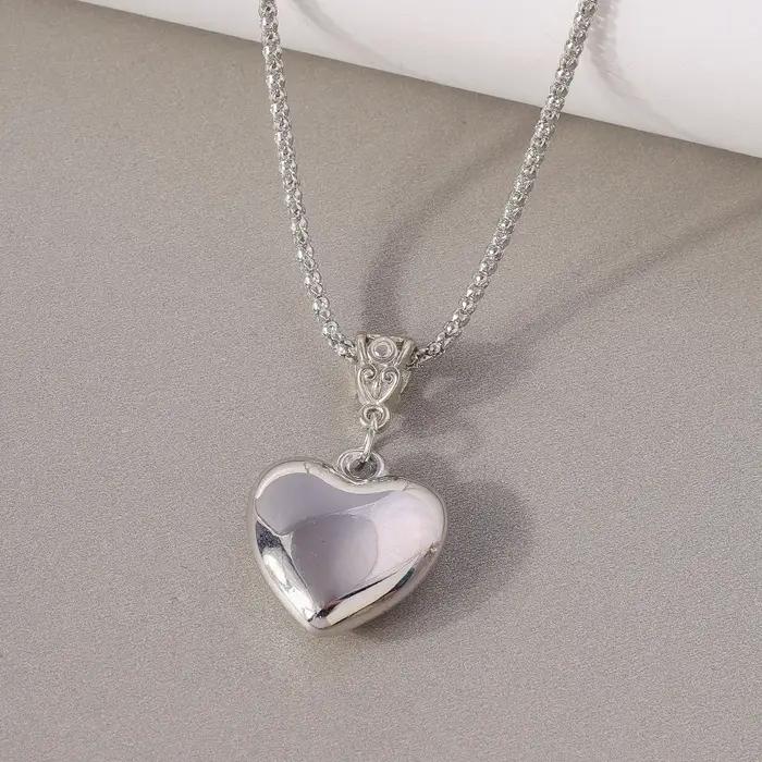 Collier pendentif cœur steampunk Aihua pour femmes et hommes