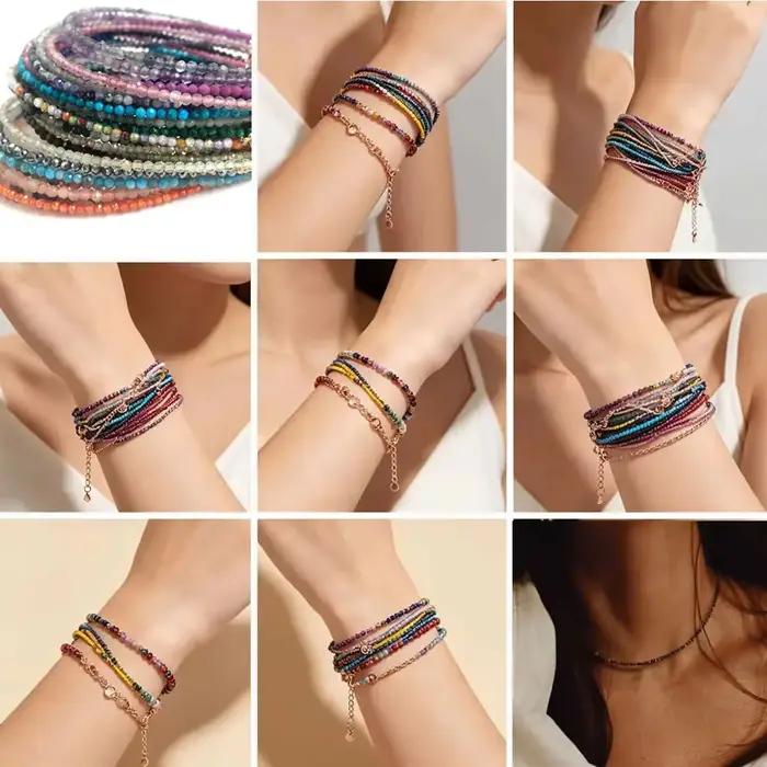 Ensemble collier et bracelet en pierres naturelles