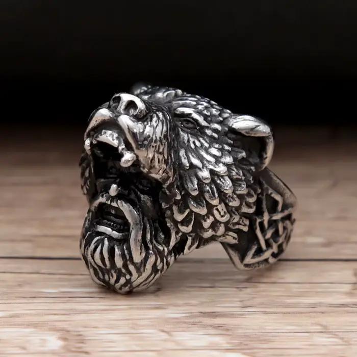 Bagues Viking rétro ours Kokor pour hommes