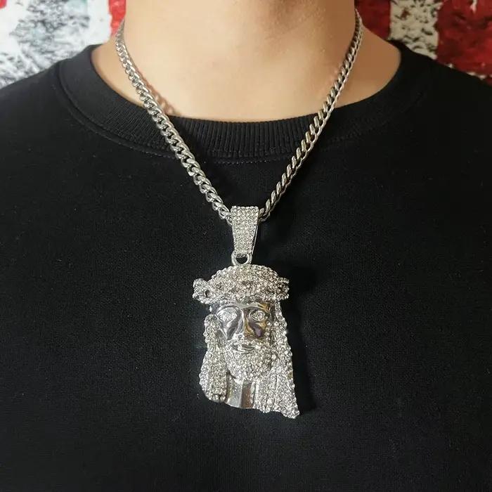ULJ hommes Hip Hop rappeur populaire collier cléopâtre religieux jésus Portrait pendentif pour femmes chaîne cubaine bijoux