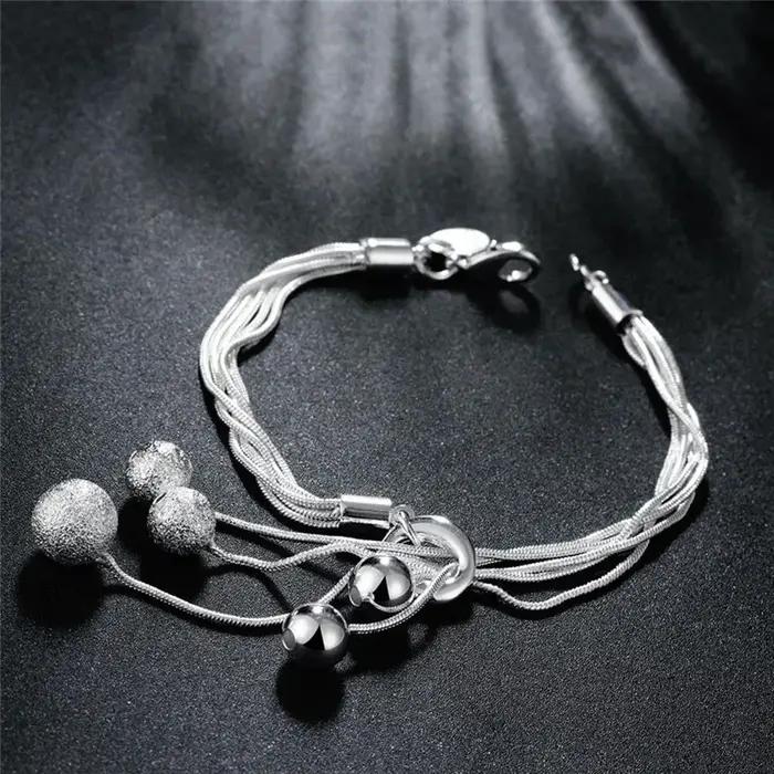 Ensemble de bijoux de créateur en argent sterling 925 avec pampilles et perles