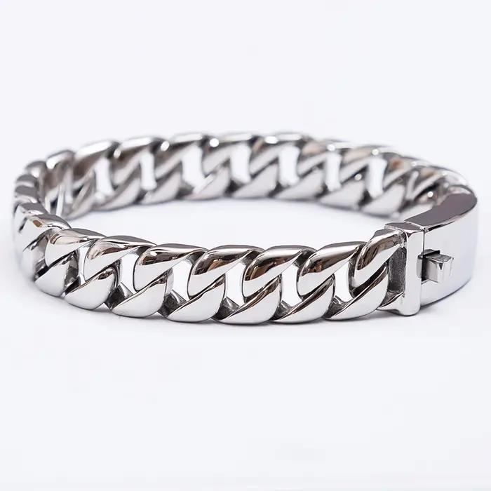 Bracelet de luxe couleur or pour hommes, Bracelets d'amitié en métal et acier inoxydable, bijoux à m