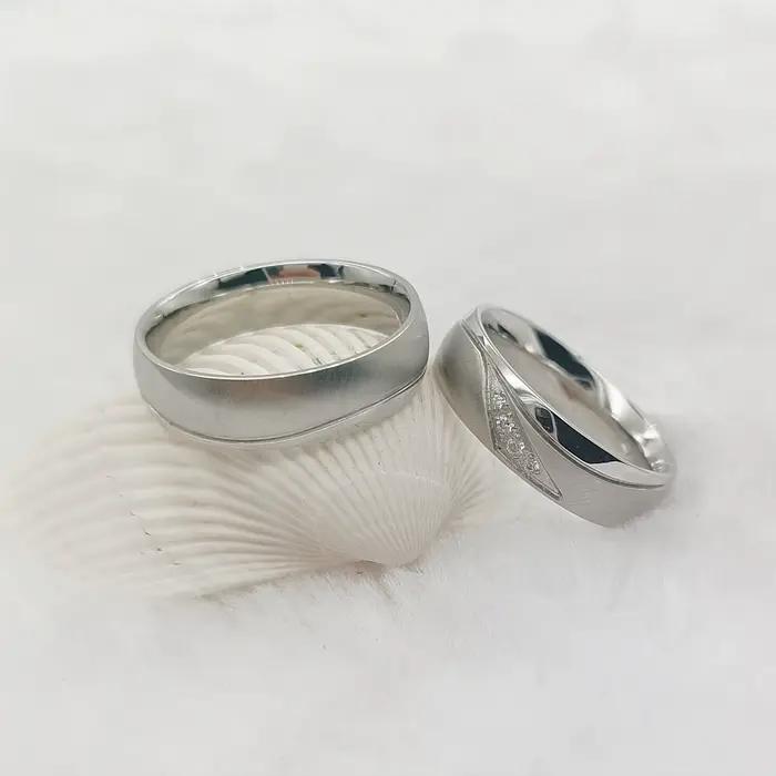 Bagues de Mariage de Promesse Hypoallergéniques en Acier Inoxydable 316L pour Couples Amoureux Occasions Spéciales