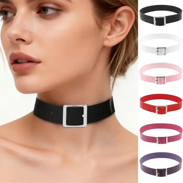 Collier en cuir simple style hippie punk