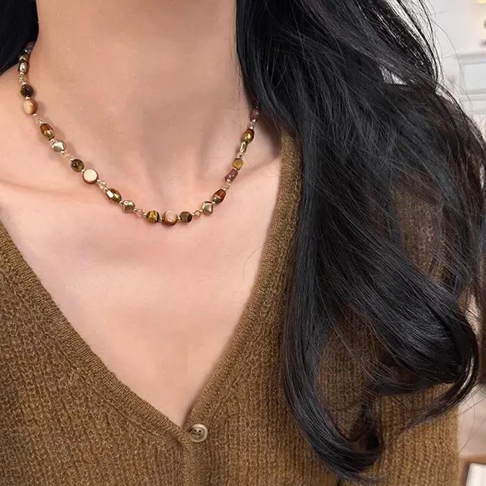 Collier de perles de pierre naturelle Maillard pour femme
