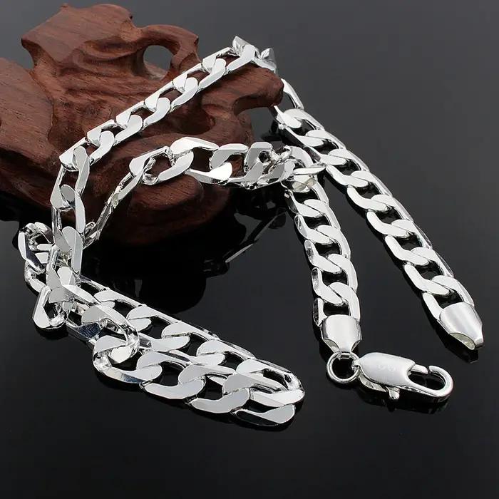Collier en argent sterling 925 pour hommes classique bijou de luxe cadeau pour mariage et Noël