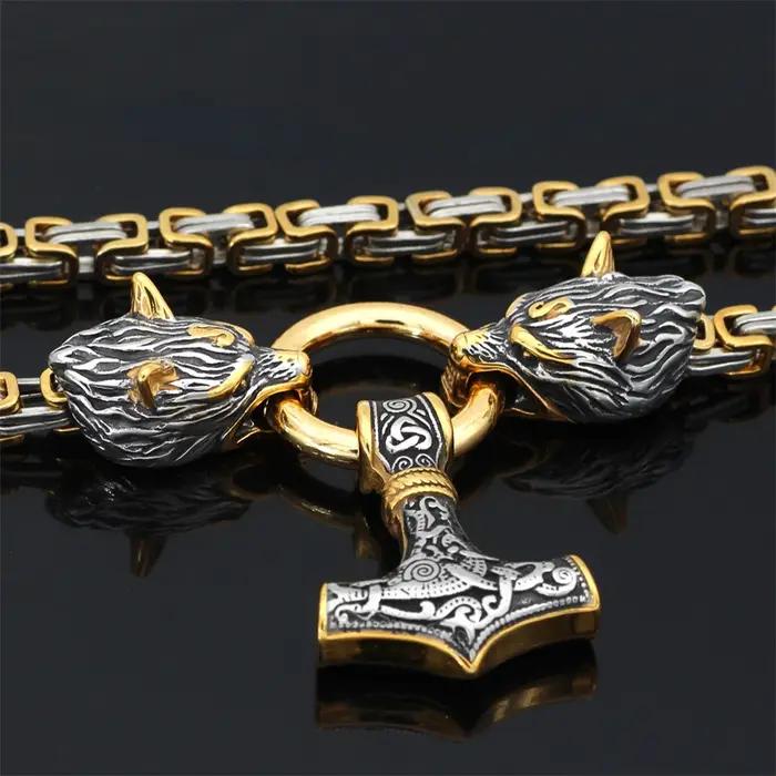 Collier loup celtique nordique pour hommes
