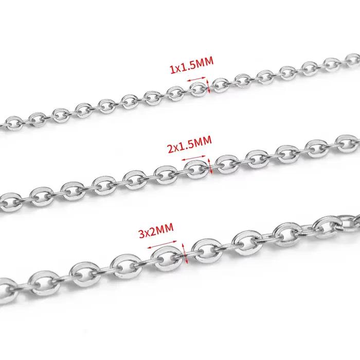 Chaînes croisées en forme de O en acier inoxydable, 10 mètres, 2 mètres, 1/1, 5/2mm, pour bricolage,