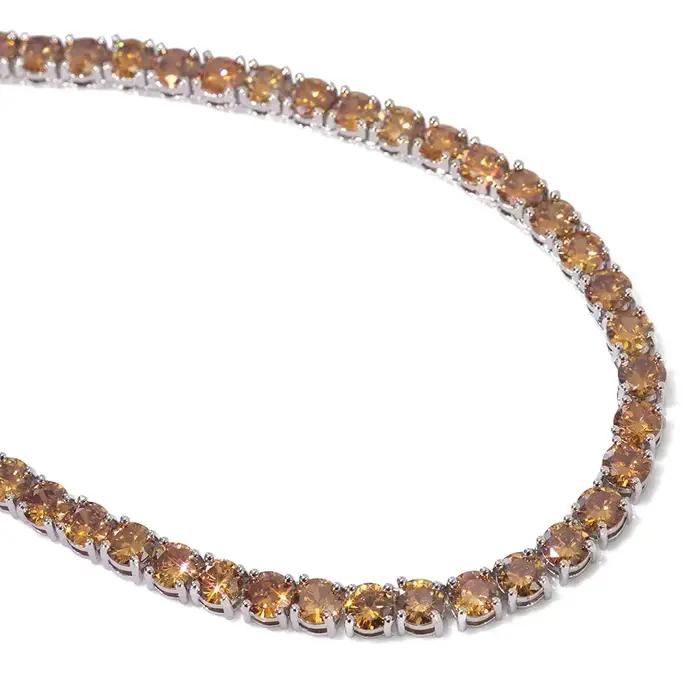 Collier tennis hip-hop Ice 5 mm de large, coloré et scintillant, en zircon CZ, collier tennis tendance, adapté aux hommes et aux femmes