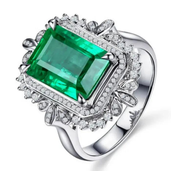 Bague en argent 925 avec imitation de jade naturel