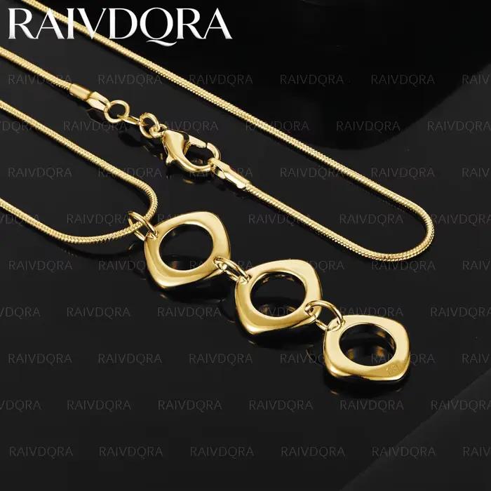Collier à trois cercles plaqué or 18 carats bijou mode pour hommes et femmes occasions spéciales fiançailles mariage