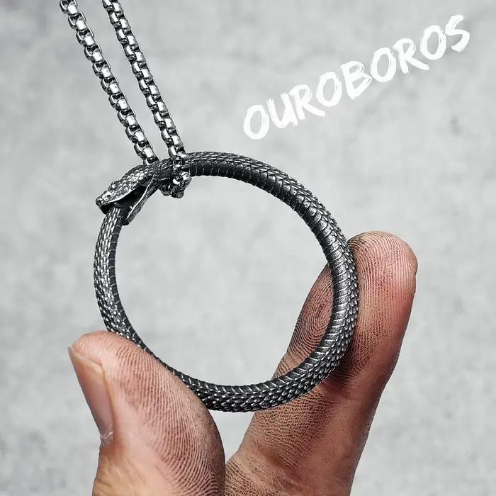 Ouroboros – pendentif serpent pour hommes, collier Simple, chaîne Python en acier inoxydable 316L, P