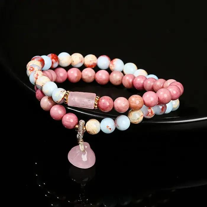 Bracelet Double cercle en pierre de raisin naturelle 5A