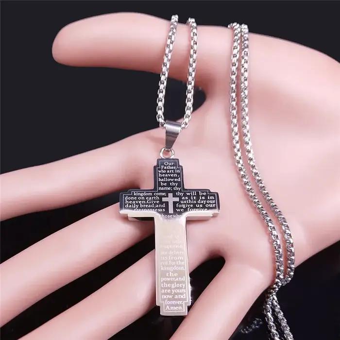 Collier chaîne croix de la Bible chrétienne