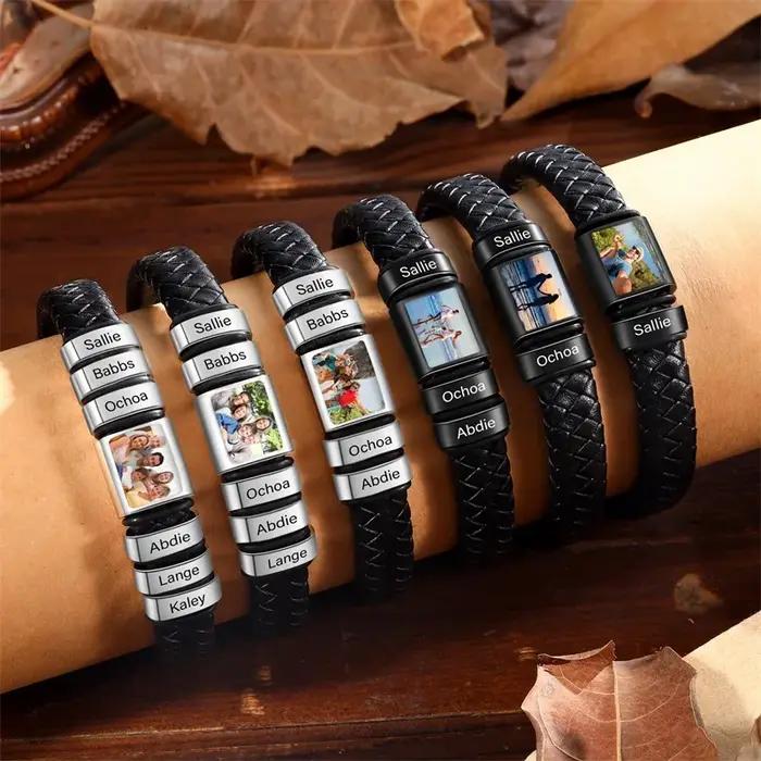 Bracelet photo personnalisé pour hommes