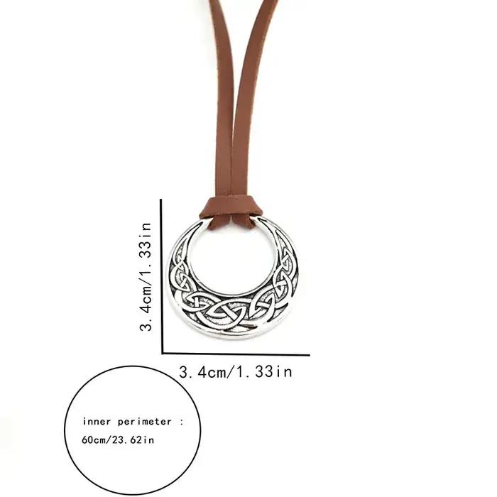 Collier pendentif rond à nœud celtique rétro Viking